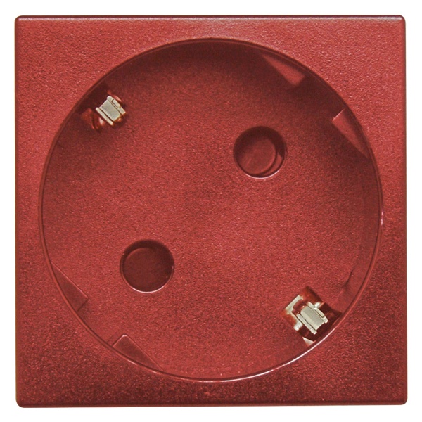 Розетка Donel 2К+З безвинтовой зажим со шторками 45х45мм6 матовый красный