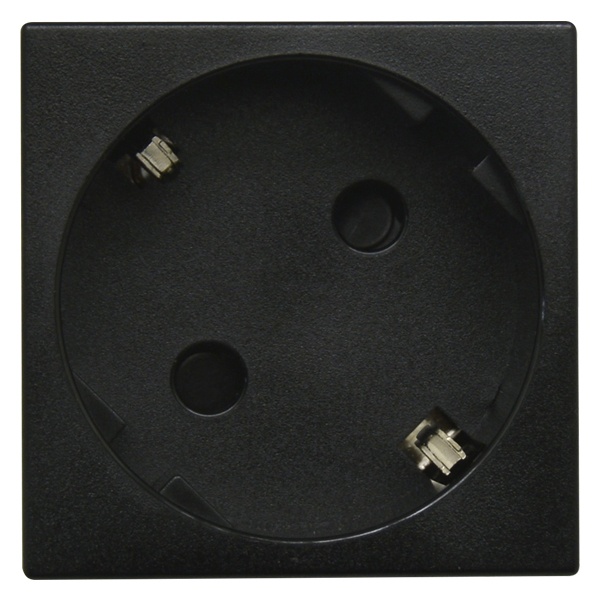 Розетка Donel 2К+З безвинтовой зажим со шторками 45 град. 45х45мм матовый черный