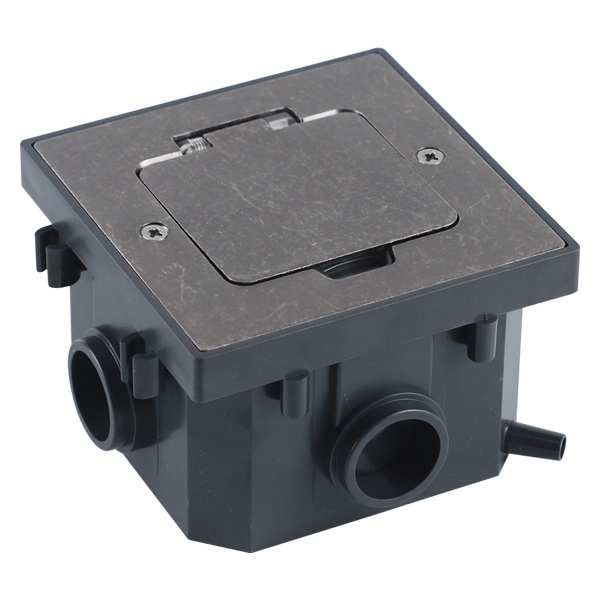 Лючок в пол Donel на 2 модуля (1 модуль 45х22,5 мм) IP44 (с уст. набором) оцинкованная сталь