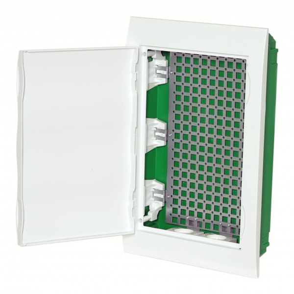 Щит мультимедийный встраиваемый SE City9 Box IT 36 модулей 3 ряда 2 розетки с белой дверью