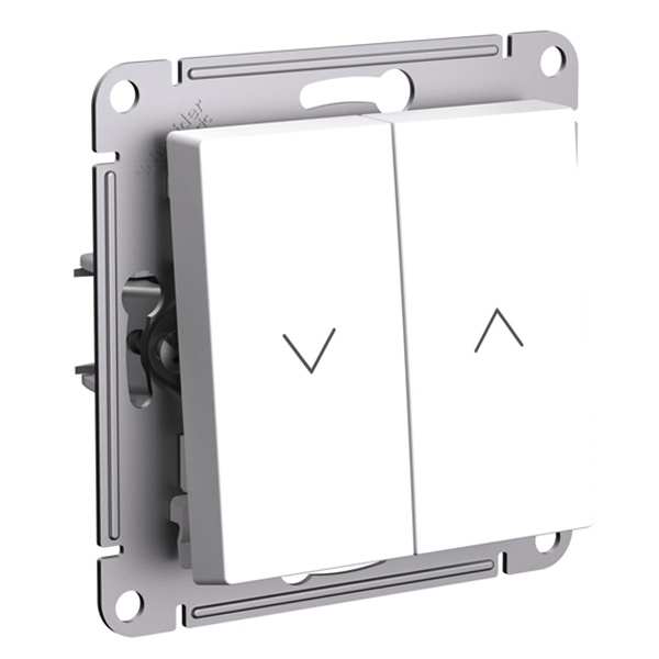 Двухклавишный кнопочный выключатель для управления жалюзи SE AtlasDesign 10A, лотос