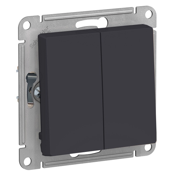 Двухклавишный перекрестный переключатель SE AtlasDesign 10A, карбон