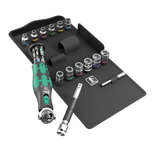 Набор торцевых головок с битами Wera Zyklop Pocket 3 27 предметов и удлинителем 8009