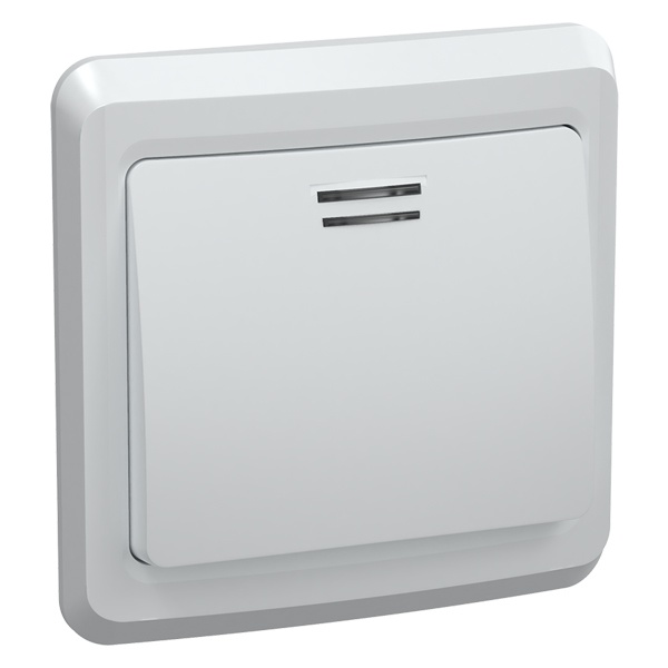 Выключатель 1-клавишный Generica ВЕГА 10А керамика с индикацией белый (ВС10-1-1-ВБ)