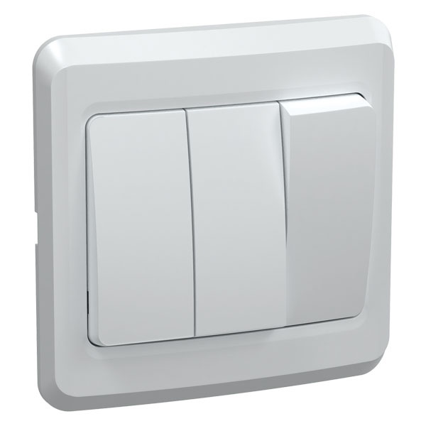 Выключатель 3-клавишный Generica ВЕГА 10А белый (ВС10-3-0-ВБ)