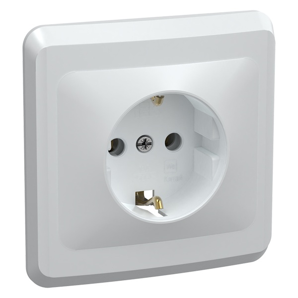 Розетка 2P+E Schuko без шторок Generica ВЕГА 16А белый (РС10-3-ВБ)