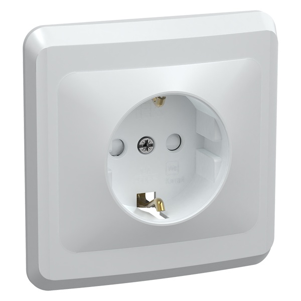 Розетка 2P+E Schuko со шторками Generica ВЕГА 16А белый (РСш10-3-ВБ)