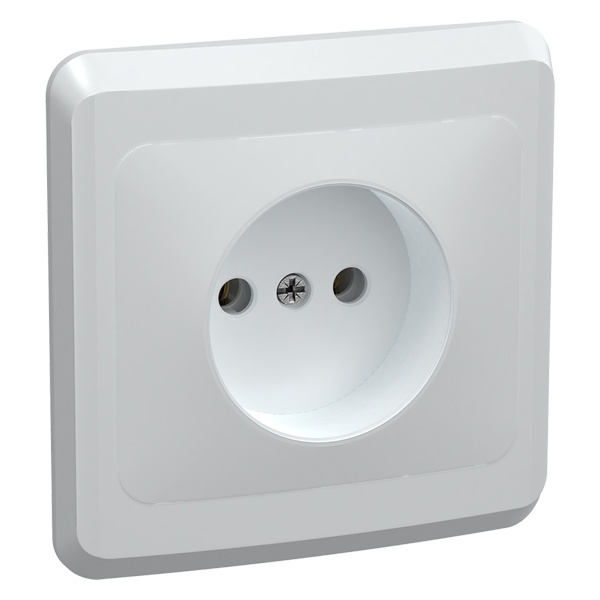 Розетка 2P без шторок Generica ВЕГА 10А керамика белый (РС10-2-ВБ)