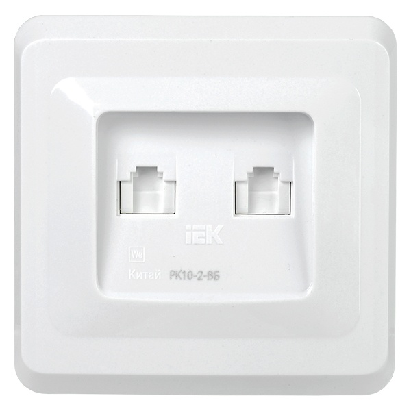 Розетка 2-местная компьютерная RJ45 Cat5e Generica ВЕГА белый (РК10-2-ВБ)