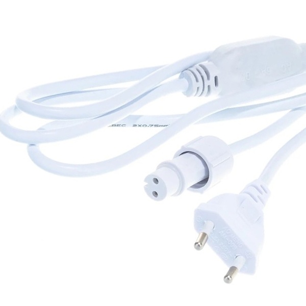 Шнур питания для гирлянд с постоянным свечением 230V 4A цвет провода белый IP65