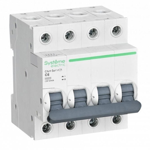 Автоматический выключатель SE City9 Set 6А С 4П 6кА (автомат электрический)