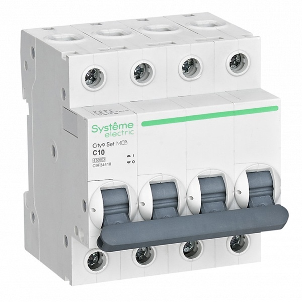 Автоматический выключатель SE City9 Set 10А С 4П 6кА (автомат электрический)