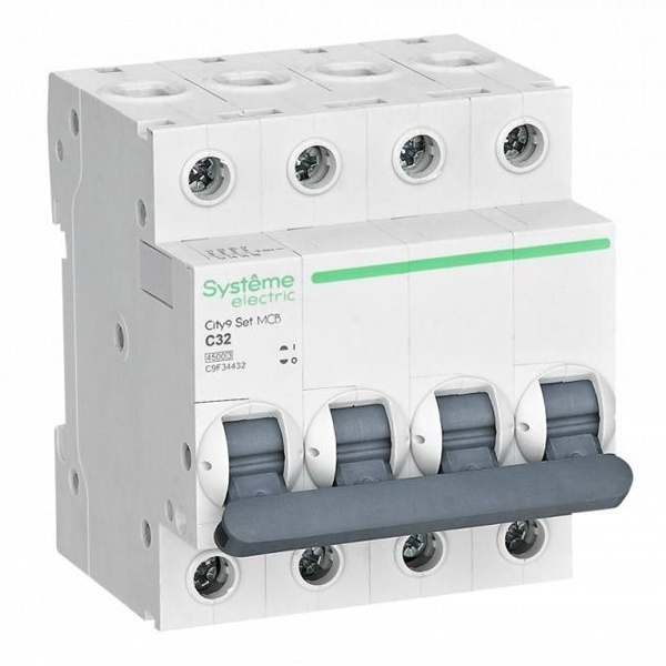 Автоматический выключатель SE City9 Set 32А С 4П 6кА (автомат электрический)