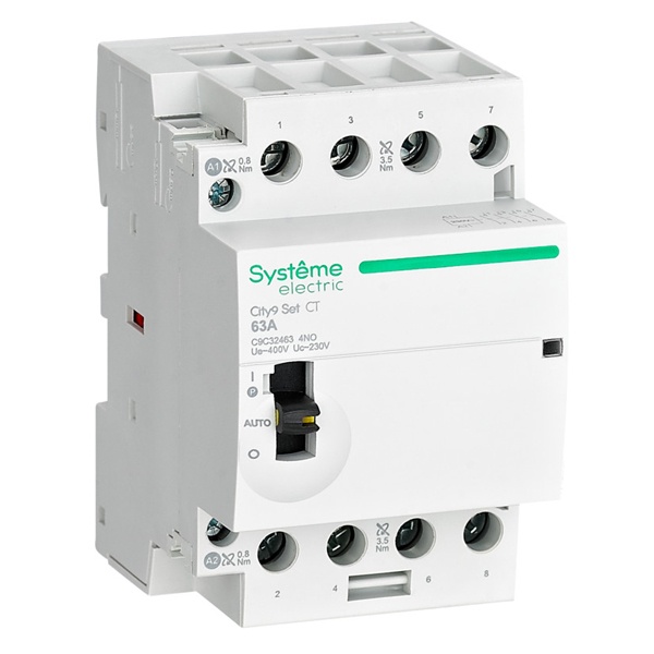 Контактор SE City9 Set модульный 63A 4НО 4P 230В с ручным управлением