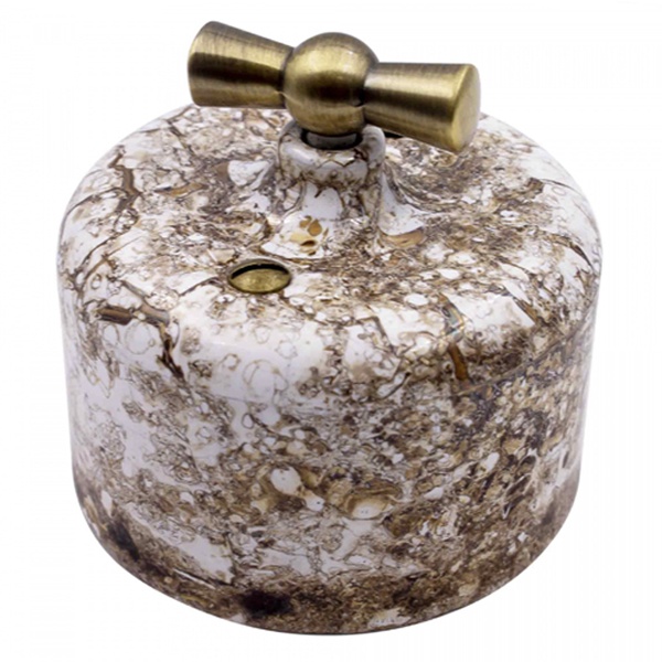 Накладной переключатель 1-клавишный Bironi Ришелье керамика мрамор