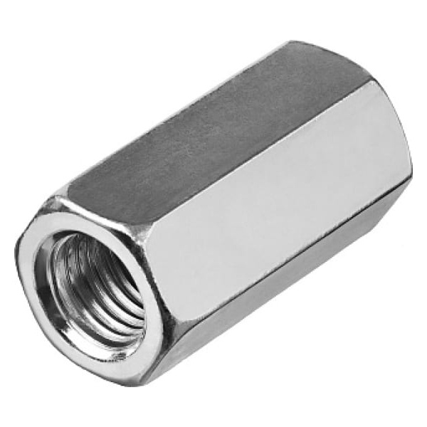 Гайка Tech-KREP DIN6334 соединительная оцинкованная М20 (1шт) - пакет (0,232кг)