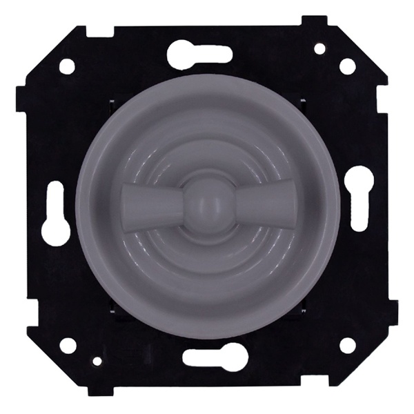 Механизм 1-клавишного выключателя проходного (скрытый монтаж) Bironi Шедель, титан