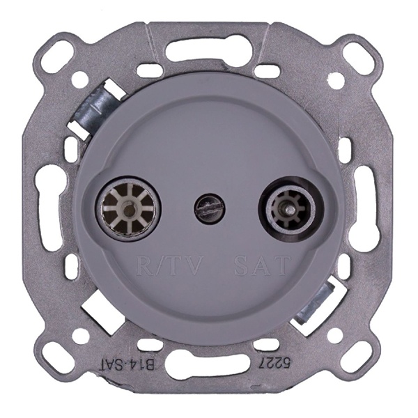 Розетка TV/R-SAT оконечная (скрытый монтаж) Bironi Шедель, титан