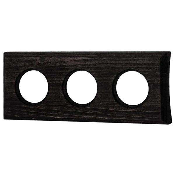 Рамка 3-я диаметр бревна 280мм скрытый монтаж Bironi Шедель, дерево угольно-черный квадрат