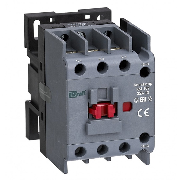 Контактор DEKraft КМ-102 32А 1НО 220/230В АС3 АС4