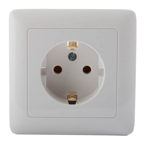 Розетка SE ХИТ 16А 250В с заземлением и шторками с/у белая