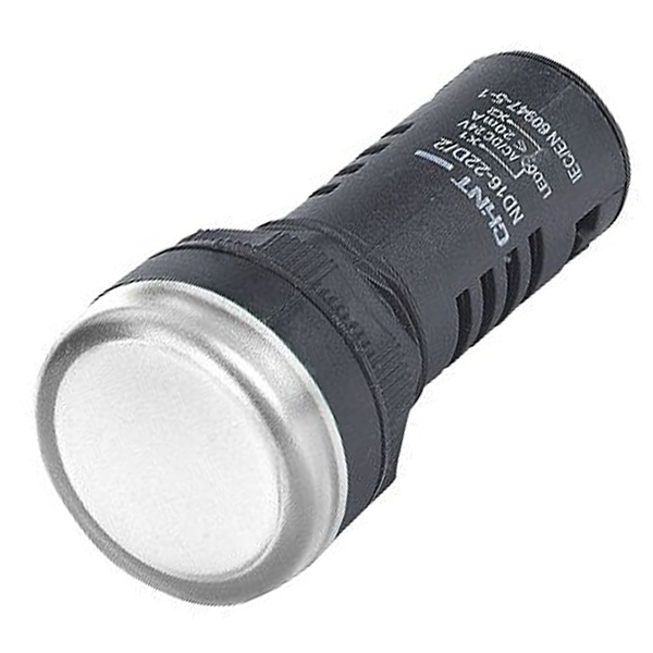 Индикатор Chint ND16-22D/2 белый d22мм AC/DC220В (R) IP40