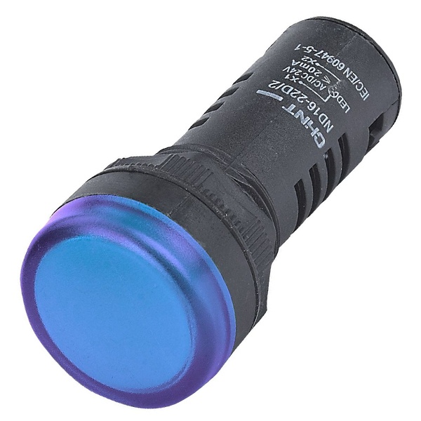 Индикатор Chint помехозащищенный ND16-22D/4K2 синий d22мм AC 220В (R) IP40
