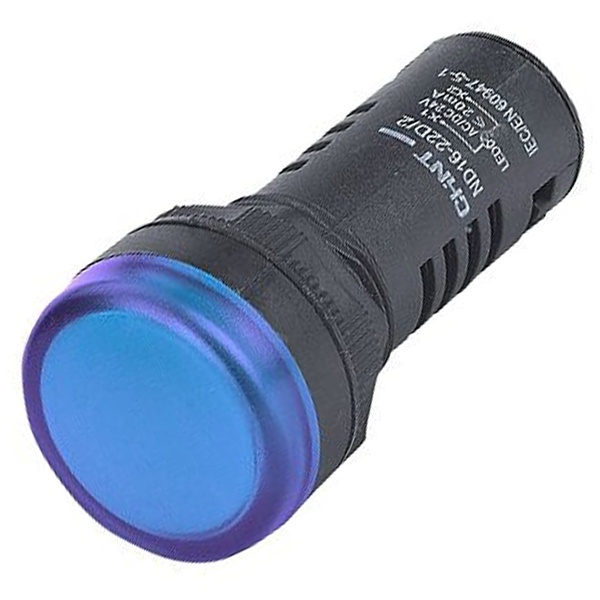 Индикатор Chint со встроенным резистором ND16-22D/2C синий d22мм АС/DC 230В (R) IP65