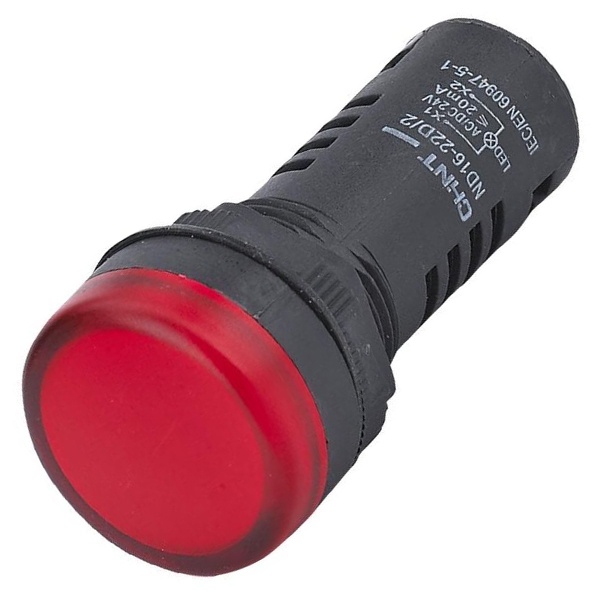 Индикатор Chint со встроенным резистором ND16-22D/2C красный d22мм АС/DC 230В (R) IP65
