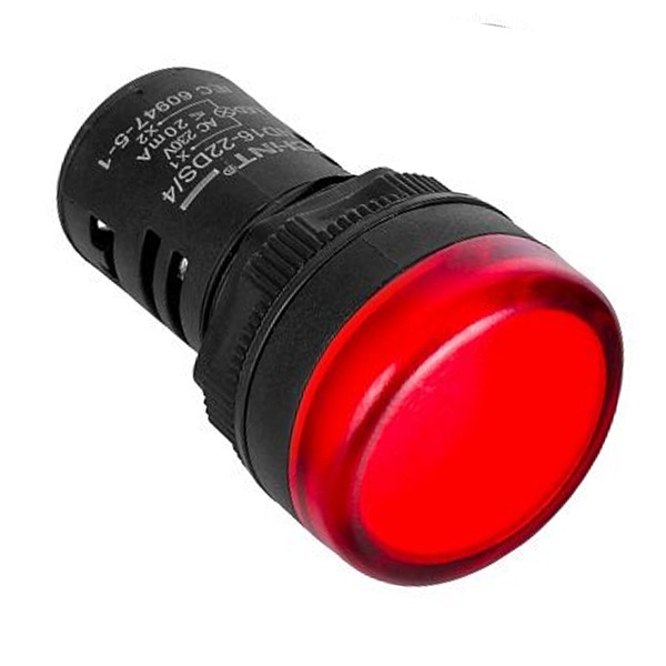 Индикатор Chint компактный со встроенным резистором ND16-22DS/2C красный d22мм АС/DC 24В (R) IP65