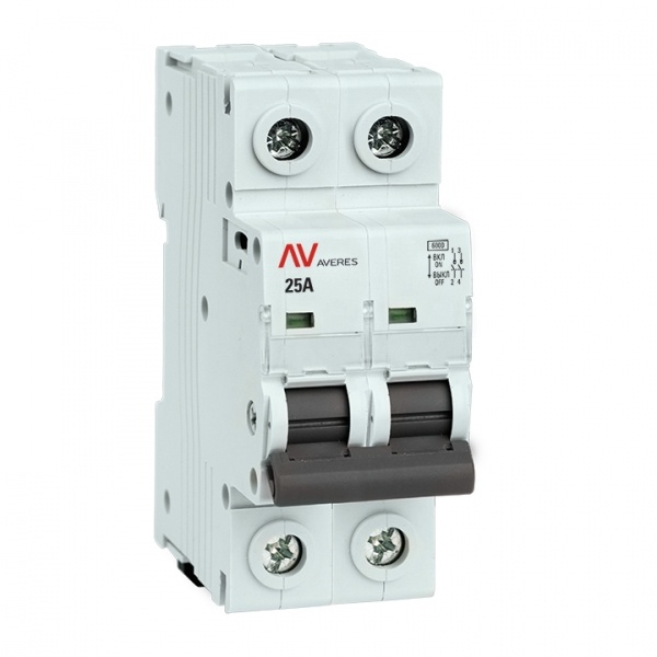 Выключатель нагрузки модульный EKF AVERES AVN 25А 2P однофазный (рубильник)