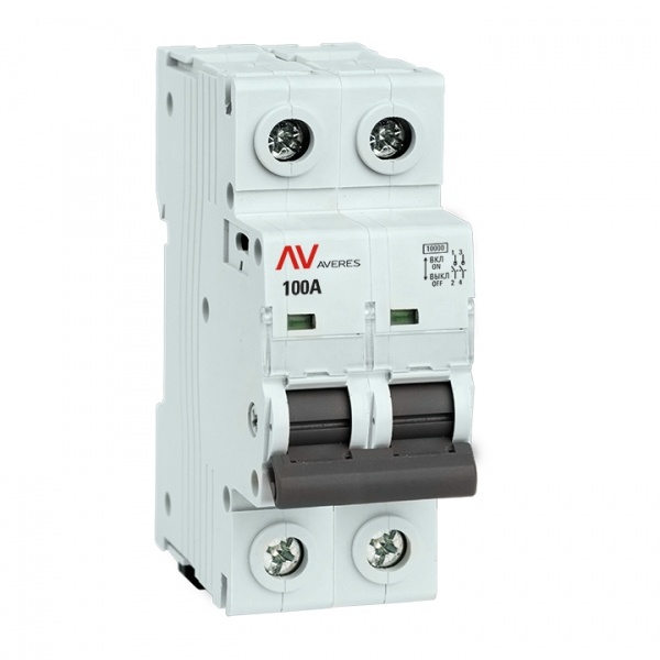 Выключатель нагрузки модульный EKF AVERES AVN 100А 2P однофазный (рубильник)