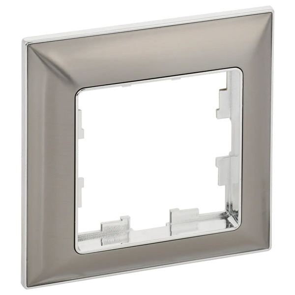 Рамка на 1 пост ИЭК BRITE пластик хром/никель (РУ-1-Бр)