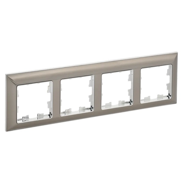 Рамка на 4 поста ИЭК BRITE пластик хром/никель (РУ-4-Бр)