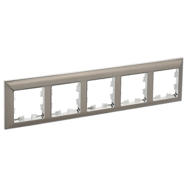 Рамка на 5 постов ИЭК BRITE пластик хром/никель (РУ-5-Бр)