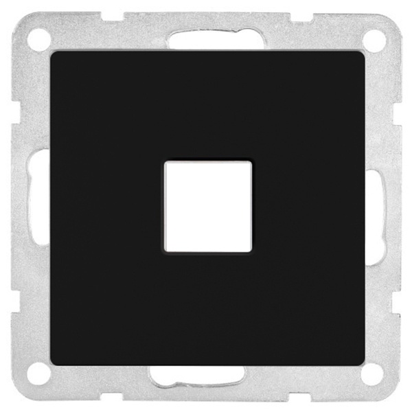 Накладка для розетки телефонной, компьютерной RJ Экопласт LK80, черный бархат