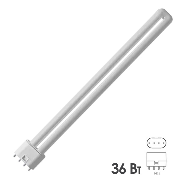 Лампа УФ в ловушки для насекомых Foton PLL 36W 2G11 UVA BL 368 nm сушка гель лака