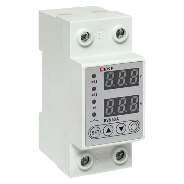 Реле напряжения и тока с дисплеем EKF RVb 40A 1НО 230-300В 50Гц EKF