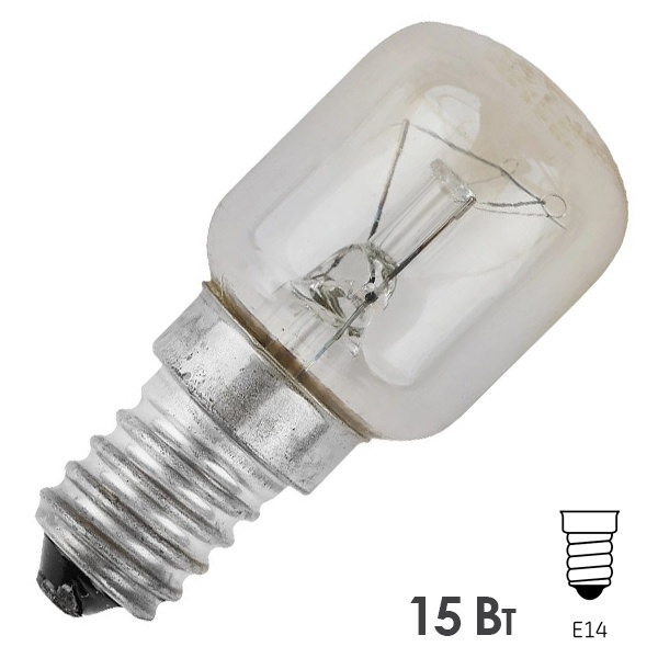 Лампа для холодильников и швейных машин Favor T25 15W 230V E14 прозрачная