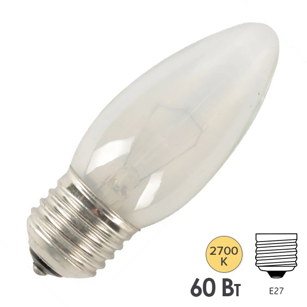 Лампа накаливания свеча Favor ДСМТ B36 60W 220V E27 матовая