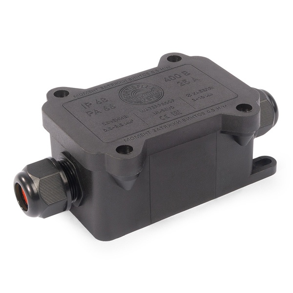 Коробка распределительная Fortisflex герметичная MG Box S-2 2 выхода 400В черный IP68