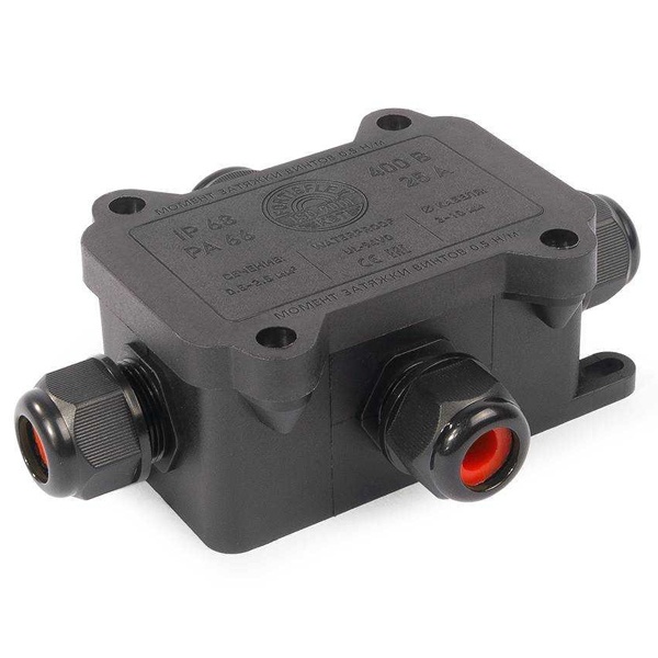 Коробка распределительная Fortisflex герметичная MG Box S-3 3 выхода 400В черный IP68