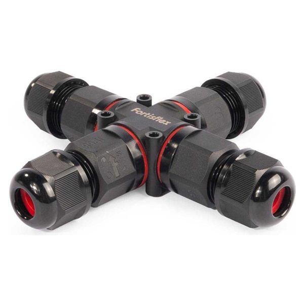 Коннектор Fortisflex водонепроницаемый кабельный X-образный FFC-41/3Р-IP68 черный