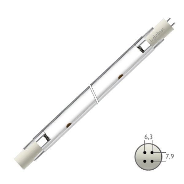 Лампа амальгамная LightBest GPHVA 400T10L/4 155W 5A 4P (G10q) (J-32150, P-32150, ДБ-32150)