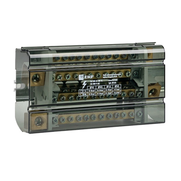 Модульный распределительный блок (кросс-модуль) EKF 4х12 контактов 160A