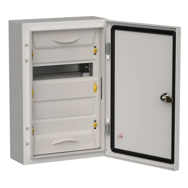 Корпус металлический навесной ИЭК TITAN 5 ЩРн-24 24(2х12) модуля одна дверь IP54 серый