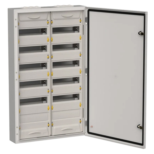 Корпус металлический навесной ИЭК TITAN 5 ЩРн-144 144(2х6х12) модуля одна дверь IP54 серый