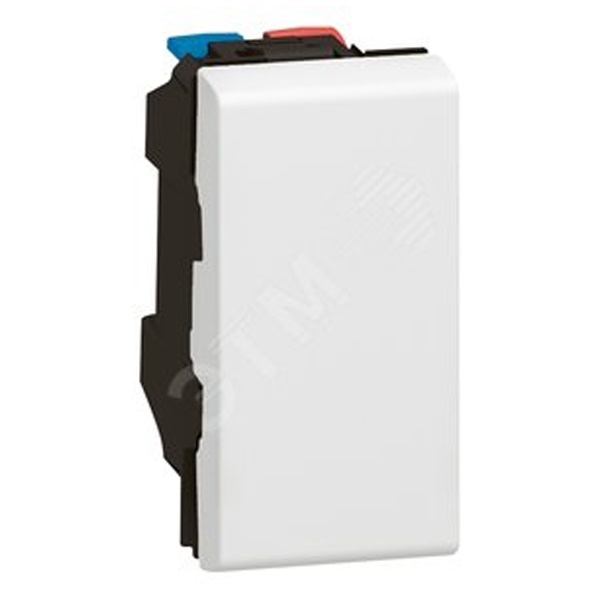 Выключатель одноклавишный SPL 22,5х45 с безвинтовым зажимом 1 модуль (аналог 77000) белый