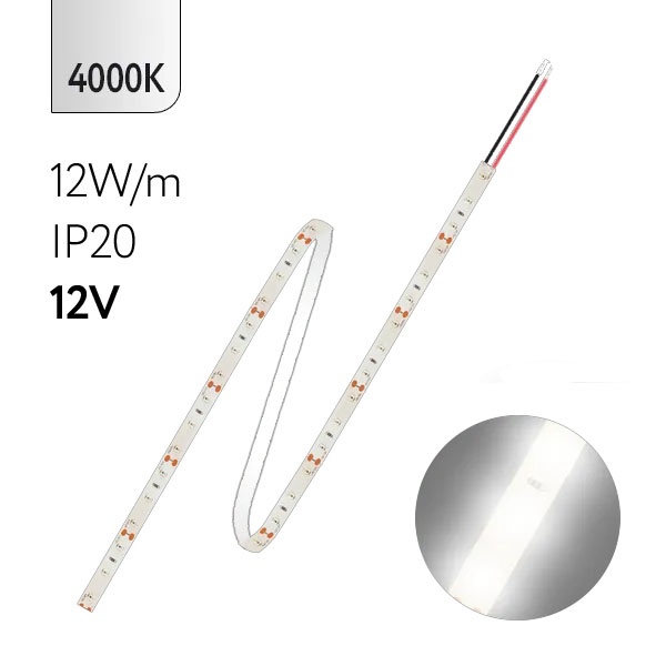 Светодиодная лента Foton FL-Strip 2835-S60-NW 12W/m 4000K 12V 1250lm/m IP20 белый 10x5m