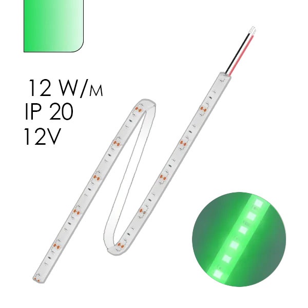 Светодиодная лента Foton FL-Strip 2835-S60-G 12W/m GREEN 12V IP20 зеленый 10x5m